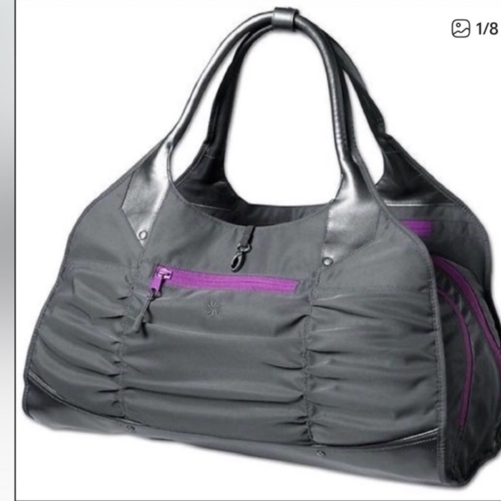 Athleta Black and Purple weekend Shoulder Bag